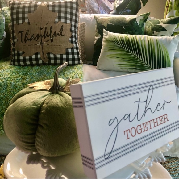 NWT Fall Thanksgiving Wood GATHER TOGETHER Sign - Picture 2 of 4